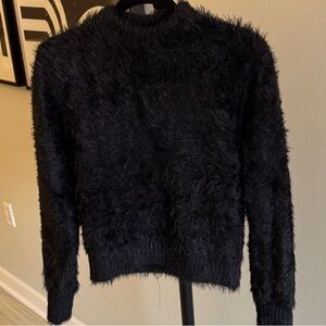 Cozy Black Fuzzy Sweater